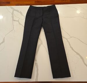 Mulberry Womens Wool Silk Mid Rise Straight Leg Trouser Pants Black Size 2